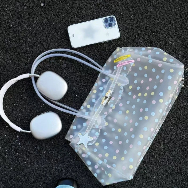 Casual Fashion Transparent Macaron Jelly Shoulder Bag Summer New Large Capacity Women Crossbody Hand Purse