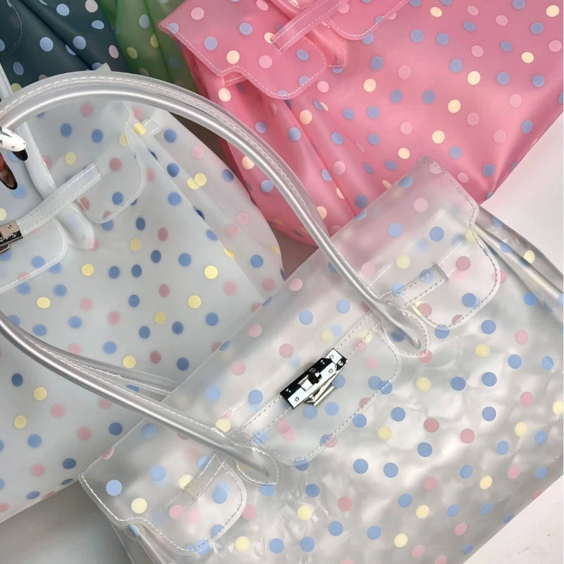 Casual Fashion Transparent Macaron Jelly Shoulder Bag Summer New Large Capacity Women Crossbody Hand Purse